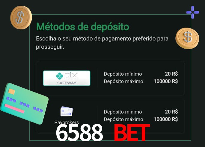 O cassino 6588 Bet oferece uma grande variedade de métodos de pagamento